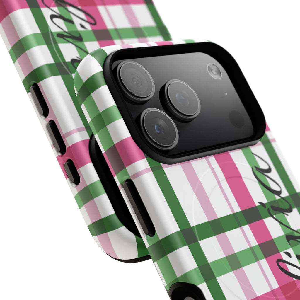 Pink & Green Pattern Magnetic Phone Case — Tough Protective Case