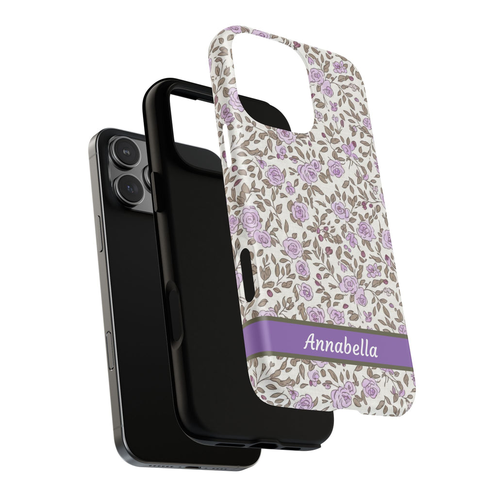 Personalized Lavender Floral Tough Magnetic Case
