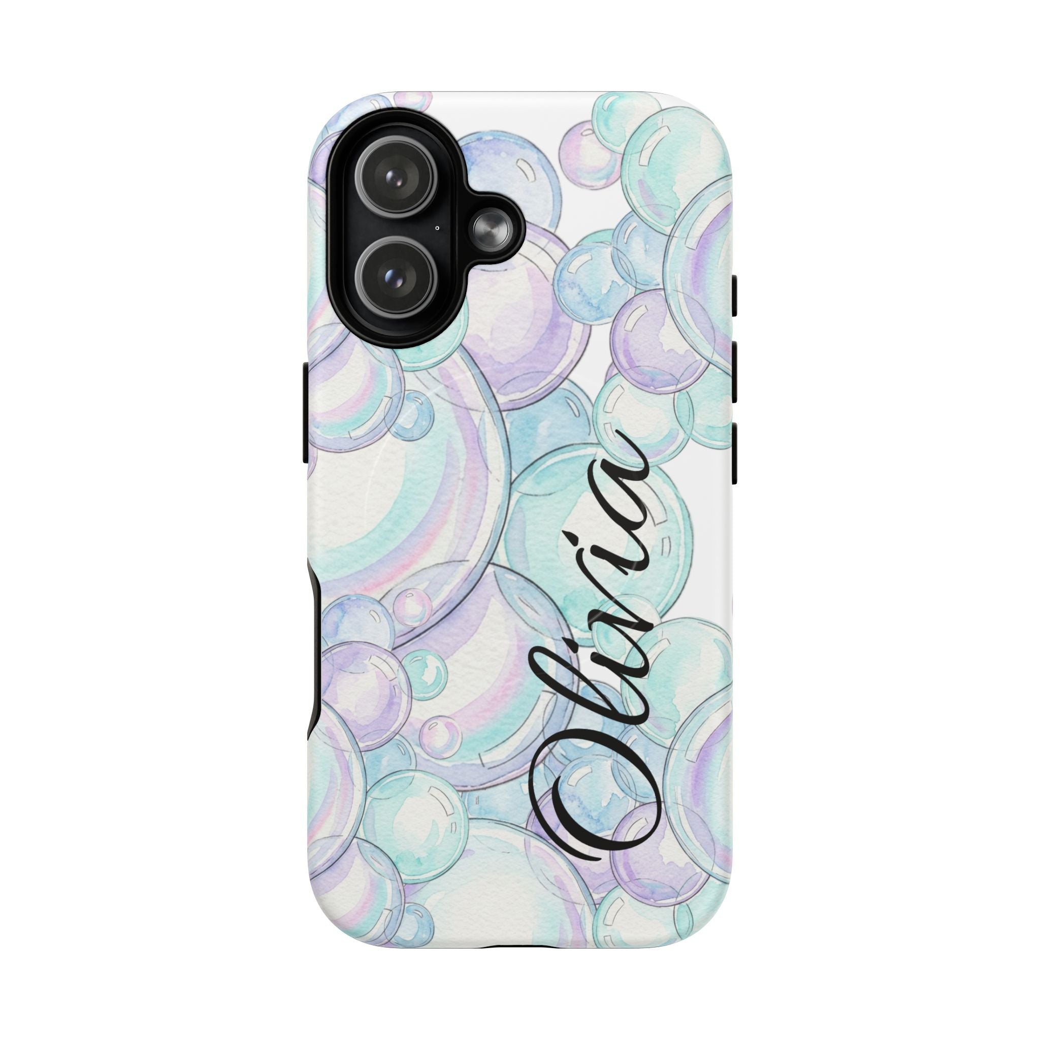 Watercolor Bubbles Magnetic Phone Case - Personalizable