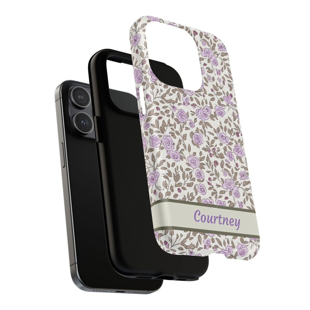 Personalized Lavender Floral iPhone Case — Tough Magnetic Protective Case