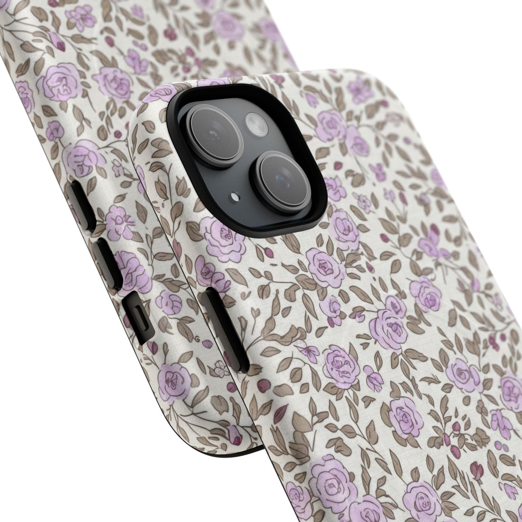 Personalized Lavender Floral Tough Magnetic Case