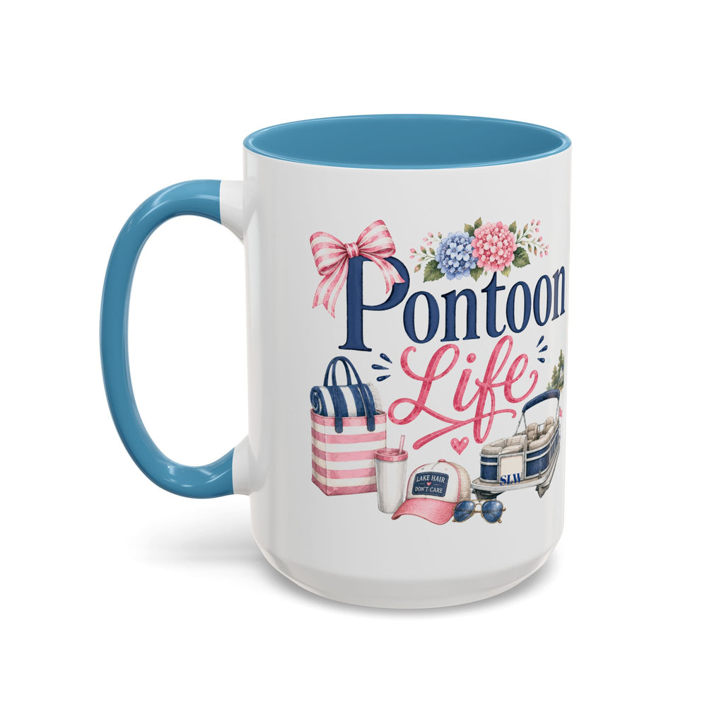 Pontoon Life Accent Coffee Mug Personalized 11oz & 15oz Coffee Cup