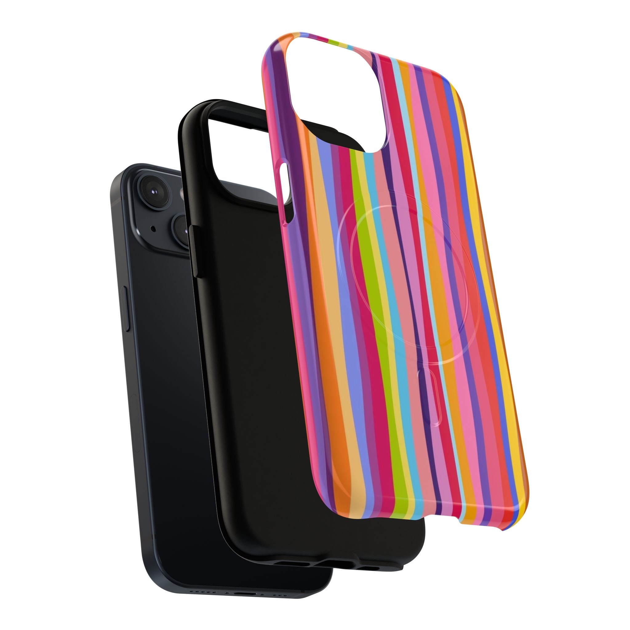 Colorful Stripes Tough Magnetic Case Protective Phone Case with Custom Stripe Design