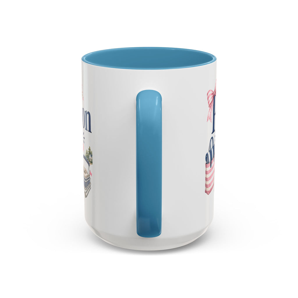 Pontoon Life Accent Coffee Mug Personalized 11oz & 15oz Coffee Cup