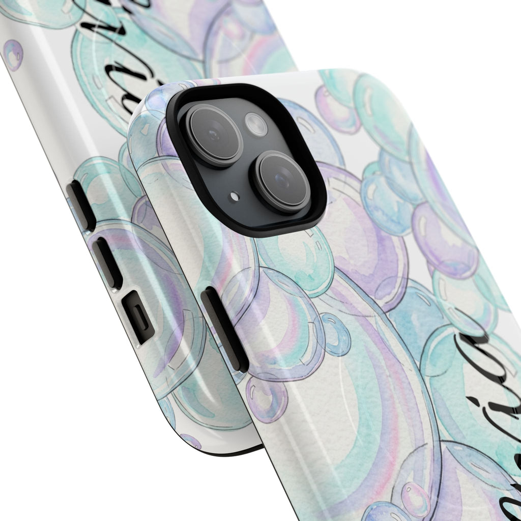 Watercolor Bubbles Magnetic Phone Case - Personalizable