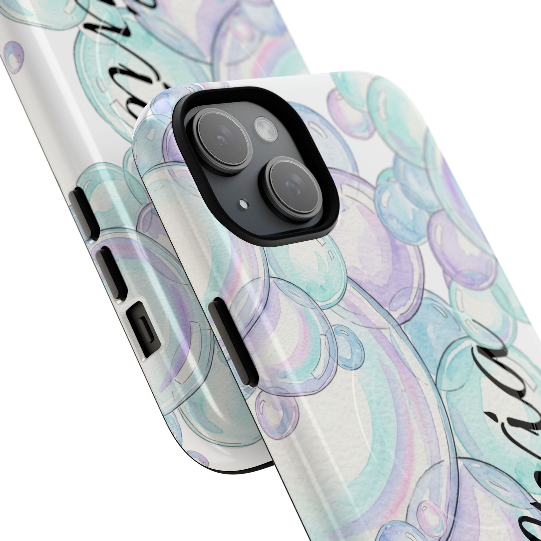 Watercolor Bubbles Magnetic Phone Case - Personalizable