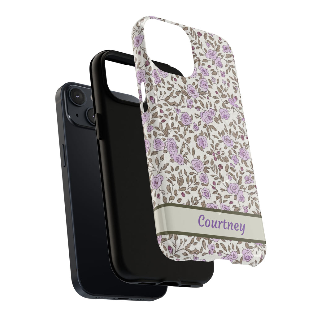 Personalized Lavender Floral iPhone Case — Tough Magnetic Protective Case