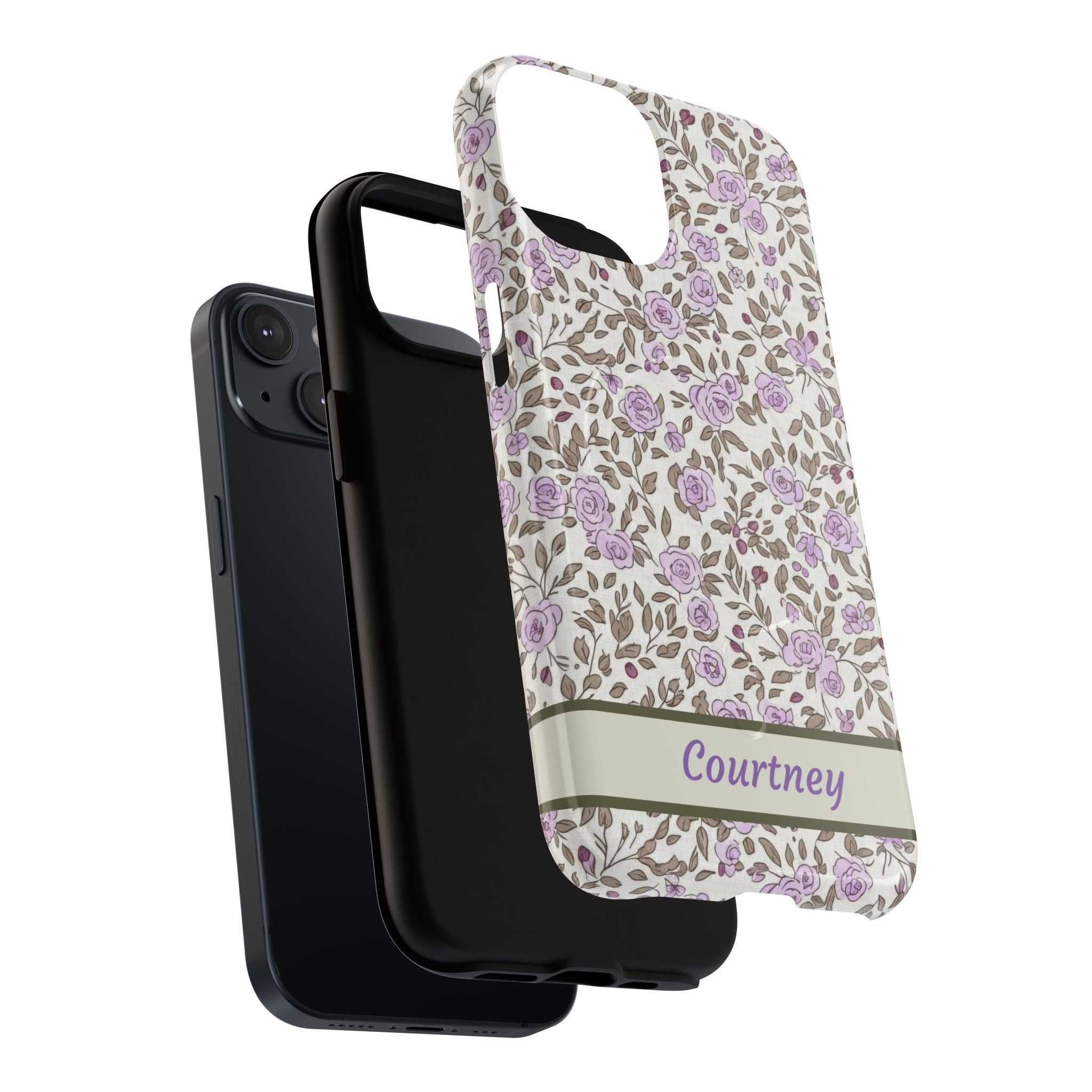 Personalized Lavender Floral iPhone Case — Tough Magnetic Protective Case