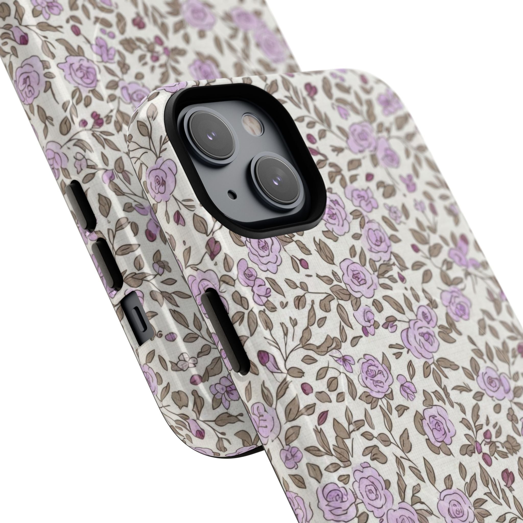 Personalized Lavender Floral iPhone Case — Tough Magnetic Protective Case