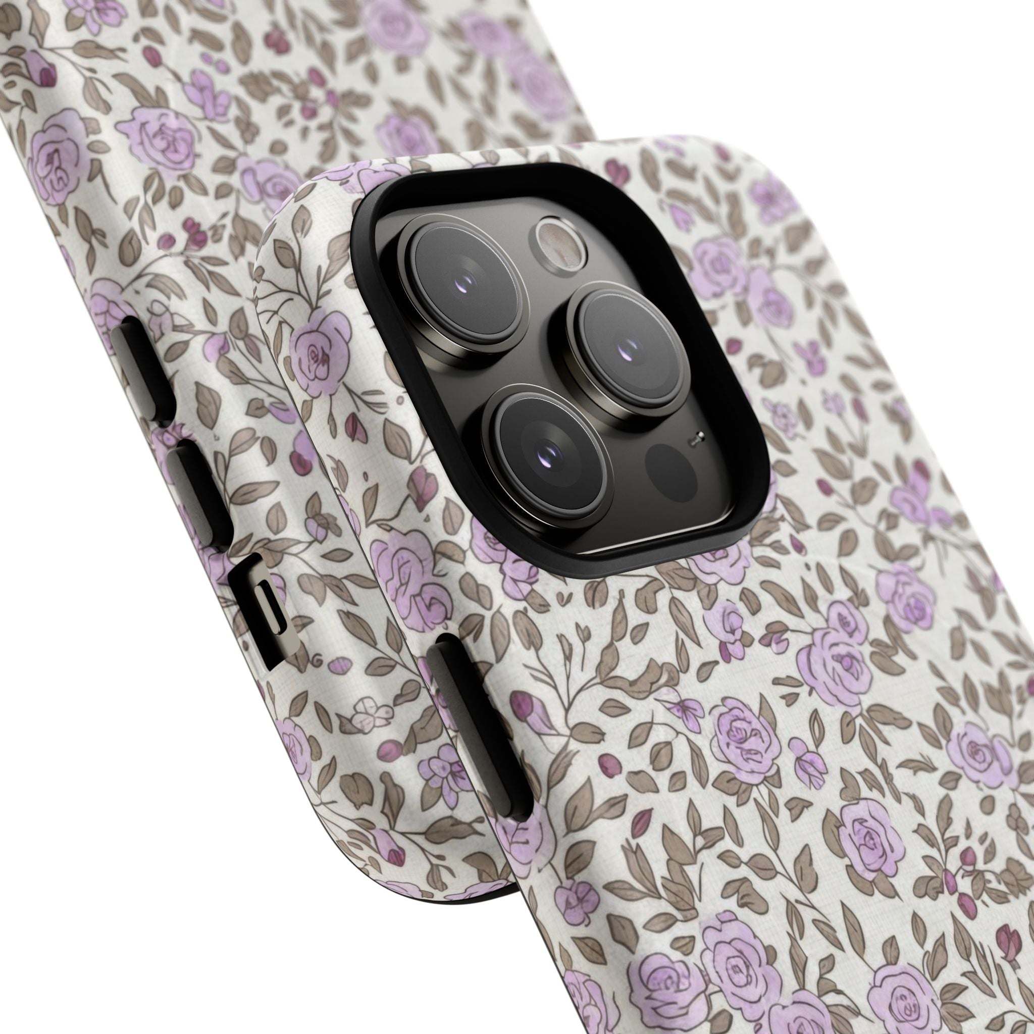 Personalized Lavender Floral iPhone Case — Tough Magnetic Protective Case