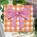 Bow Print Minky Baby Lovey Blanket Soft Gingham Comfort for Newborns