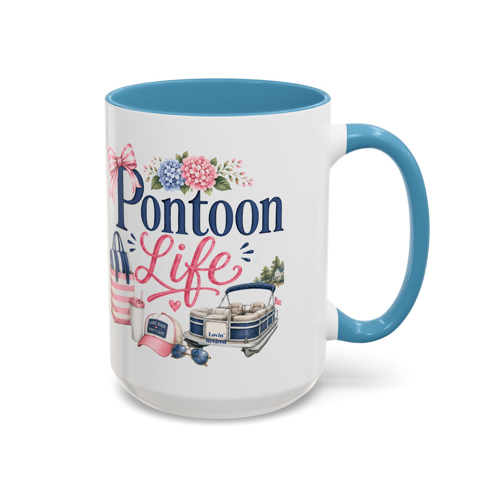 Pontoon Life Accent Coffee Mug Personalized 11oz & 15oz Coffee Cup