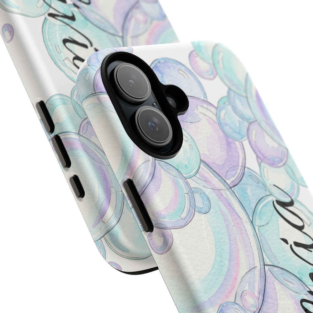 Watercolor Bubbles Magnetic Phone Case - Personalizable