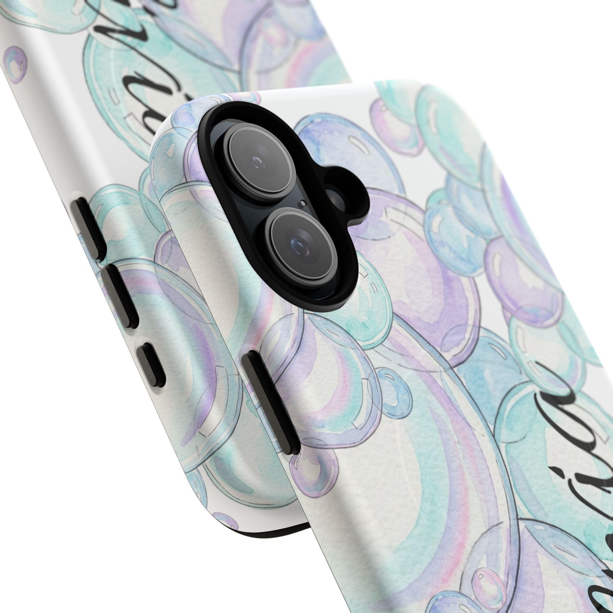 Watercolor Bubbles Magnetic Phone Case - Personalizable