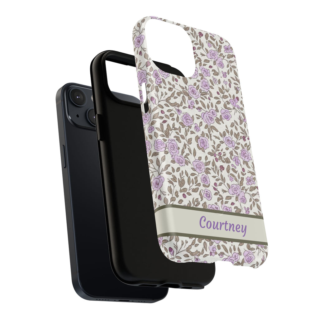 Personalized Lavender Floral iPhone Case — Tough Magnetic Protective Case