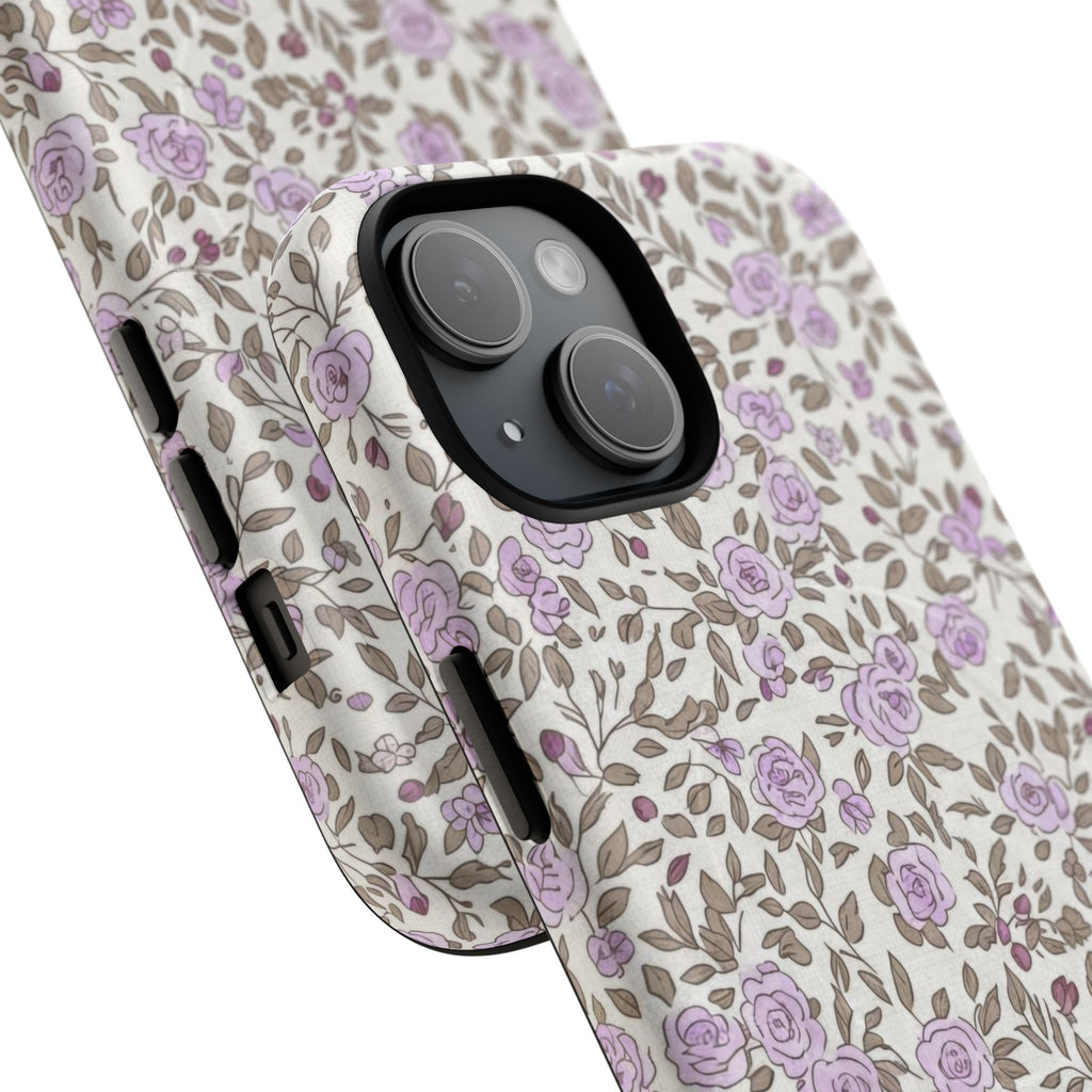 Personalized Lavender Floral iPhone Case — Tough Magnetic Protective Case
