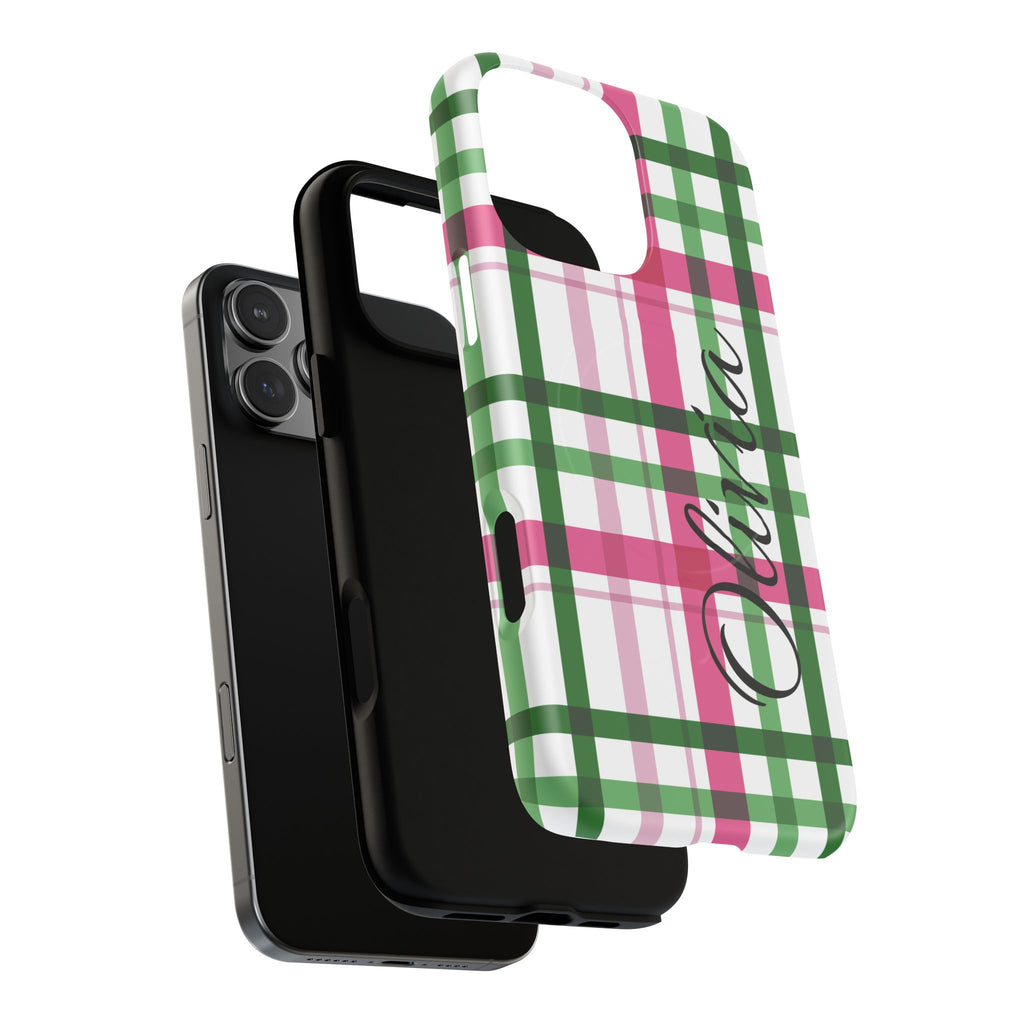 Pink & Green Pattern Magnetic Phone Case — Tough Protective Case