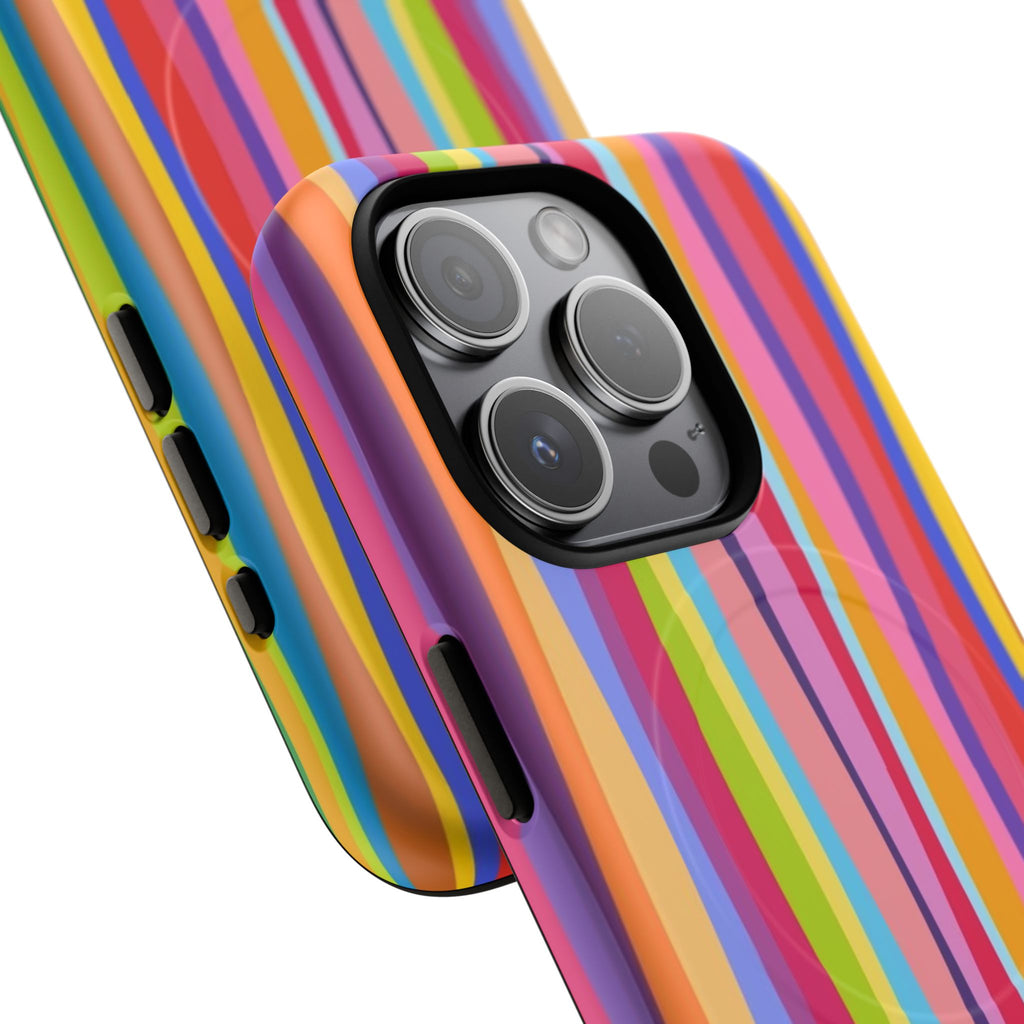 Colorful Stripes Tough Magnetic Case Protective Phone Case with Custom Stripe Design