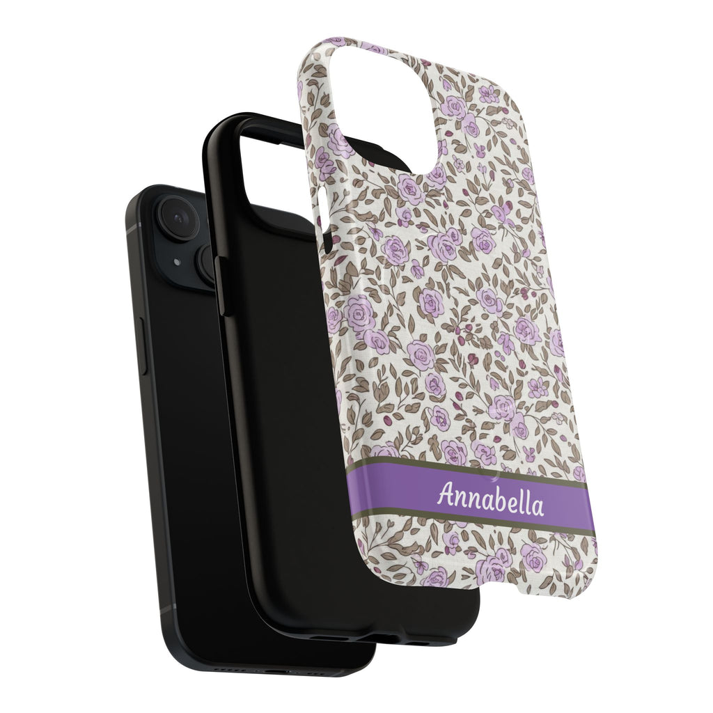 Personalized Lavender Floral Tough Magnetic Case