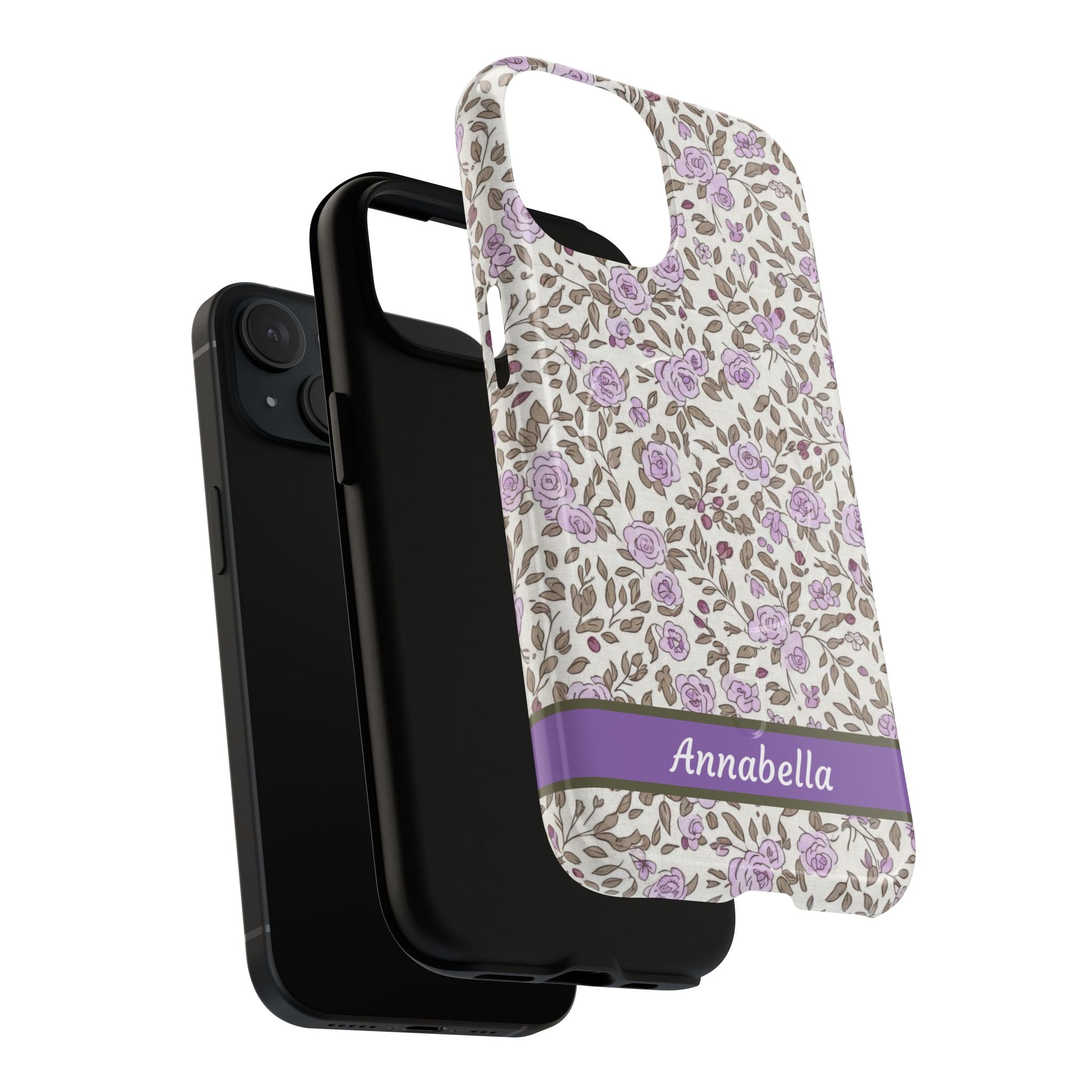 Personalized Lavender Floral Tough Magnetic Case