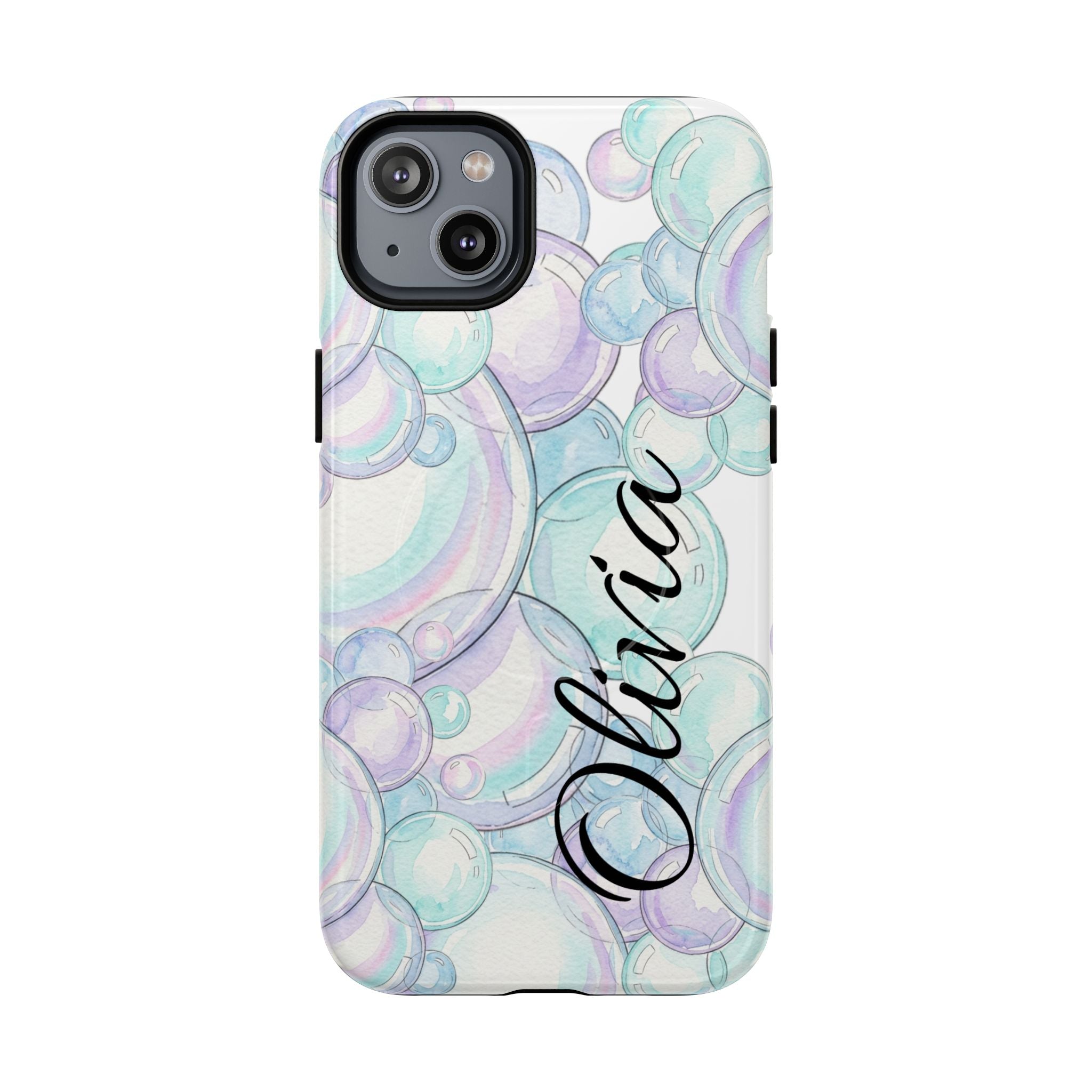 Watercolor Bubbles Magnetic Phone Case - Personalizable