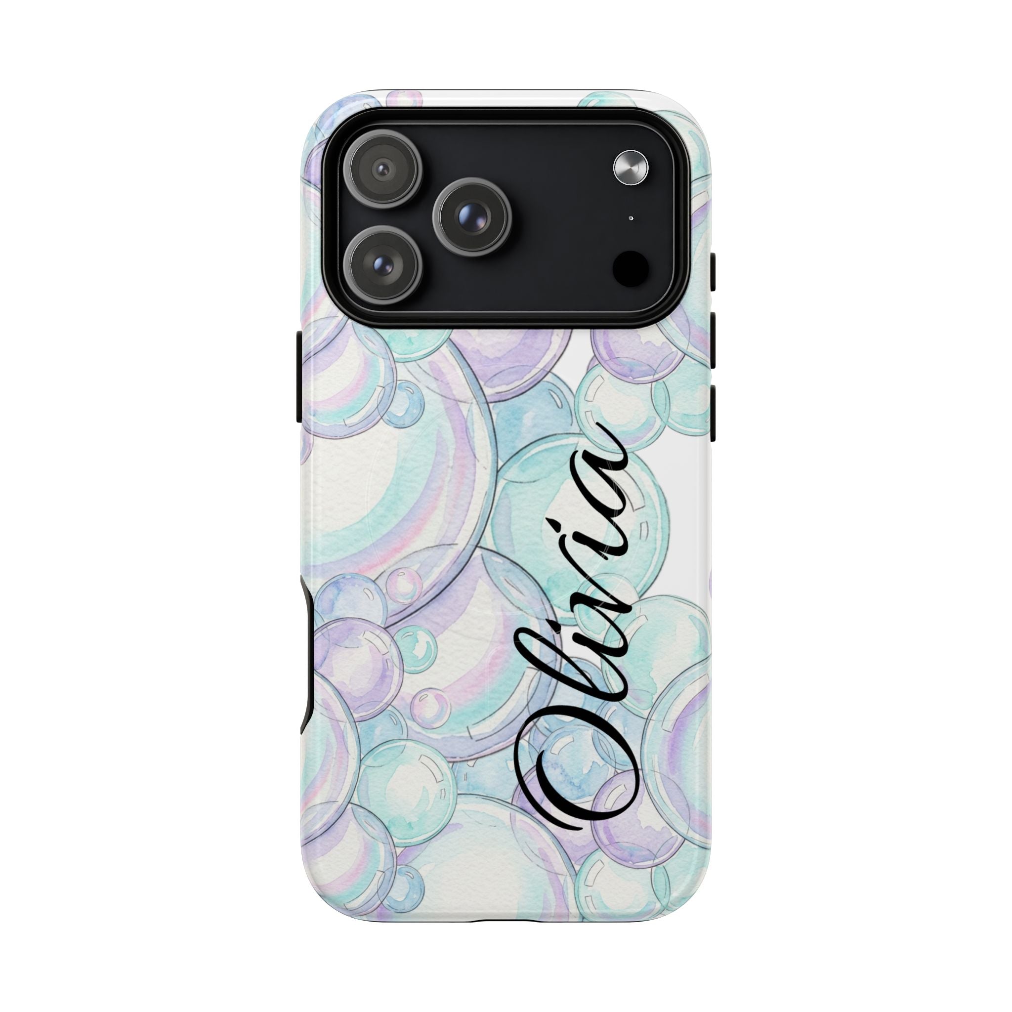 Watercolor Bubbles Magnetic Phone Case - Personalizable