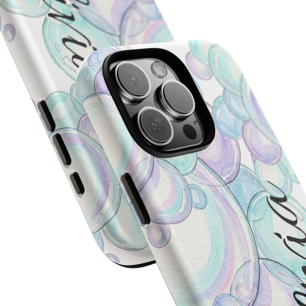 Watercolor Bubbles Magnetic Phone Case - Personalizable