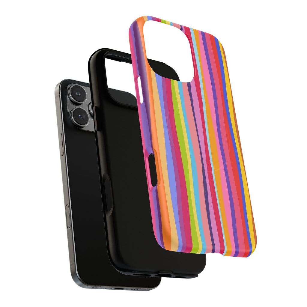 Colorful Stripes Tough Magnetic Case Protective Phone Case with Custom Stripe Design